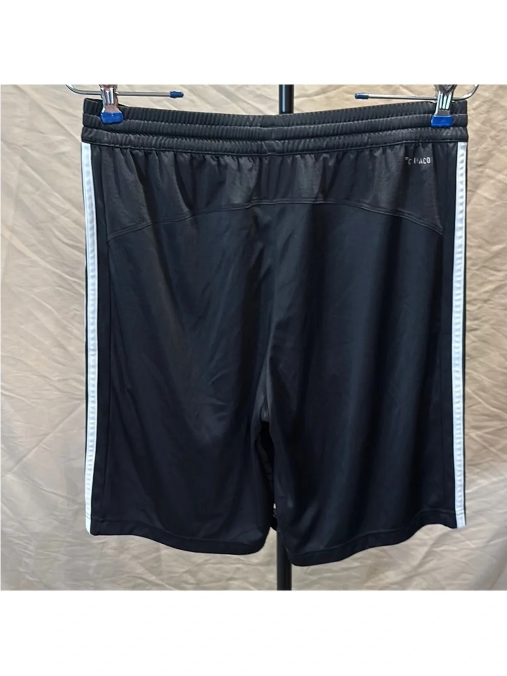adidas Black Athletic Shorts with White Side Stripes